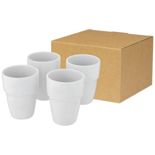 Coffret cadeau Staki de 4 mugs empilables 280 ml Blanc
