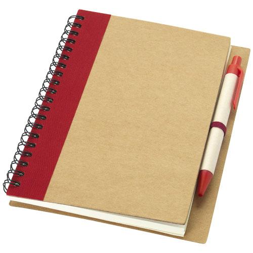 Priestly A5-formaat notitieboek met pen Naturel,Rood