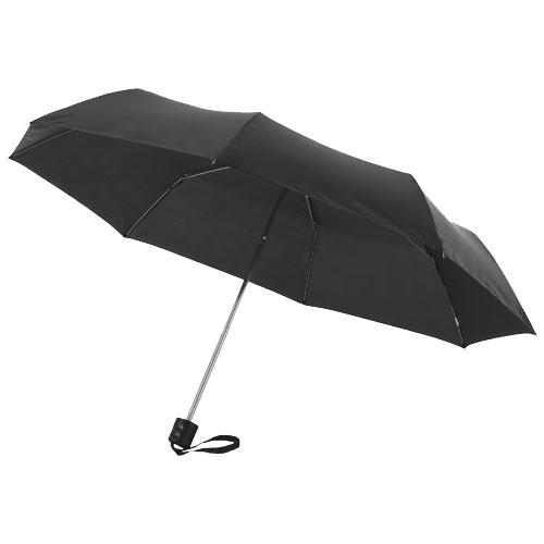 Ida 21.5'' 3 sectie opvouwbare paraplu Zwart