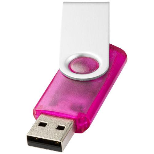 Clé USB Rotative translucide 4 Go Rose