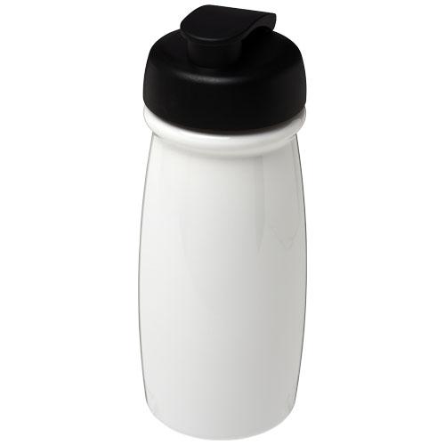 Bouteille de sport H2O Pulse® 600 ml avec couvercle à clapet Blanc,Noir