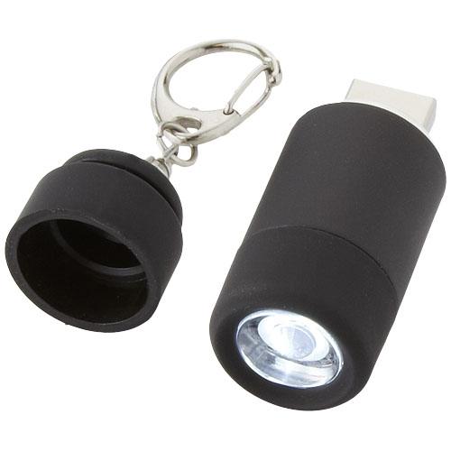 Avior oplaadbaar USB sleutelhangerlampje Zwart
