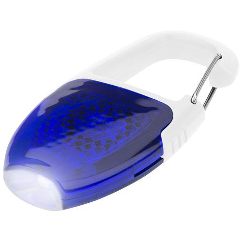 Reflector sleutelhanger lampje met karabijnhaak Wit,koningsblauw