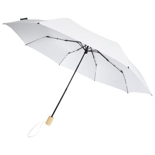 Birgit 21'' opvouwbare windproof gerecyclede PET-paraplu Wit
