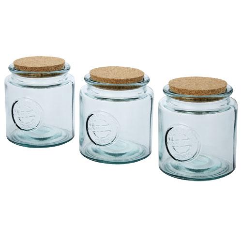Aire driedelige pottenset van 800 ml gerecycled glas Transparant